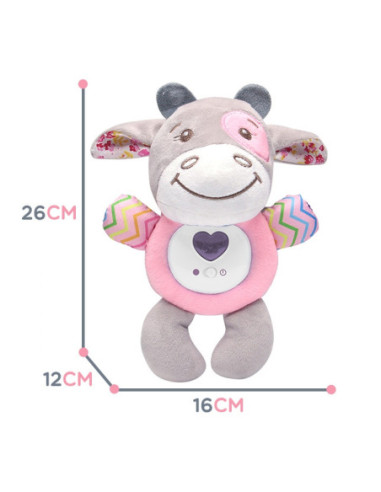 WOOPIE Interaktywny Pluszak Przytulanka dla Niemowląt Światło Dźwięk Byk Usypiacz