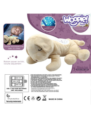 WOOPIE Przytulanka Projektor 2w1 Usypiacz Hipopotam