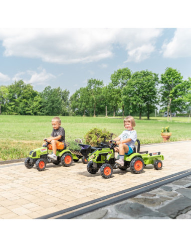 FALK Traktor Claas Zielony na Pedały z Przyczepą + Klakson od 2 Lat.