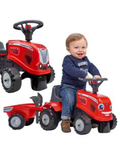 FALK Baby Mac Cormick Red Tractor with Trailer + accessories from 1 year