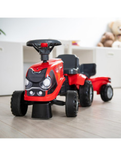 FALK Traktorek Baby Case IH Ride-On Czerwony z Przyczepką + akc. od 12 miesięcy 2