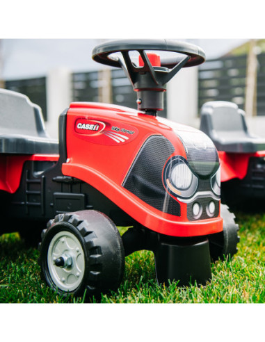 FALK Traktorek Baby Case IH Ride-On Czerwony z Przyczepką + akc. od 12 miesięcy