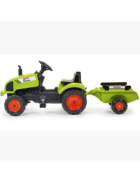 FALK Traktorek Claas Zielony na Pedały Klakson Przyczepa od 2 Lat.