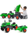 FALK Traktorek X Tractor Zielony z Przyczepką Klakson od 2 Lat