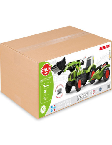 Claas Arion 430 Traktor na pedały z łyżką i przyczepką 1040AM Zielony FALK