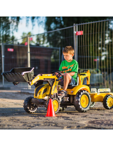 FALK Traktor na Pedały Koparka KOMATSU Łyżka + Przyczepa od 2 lat