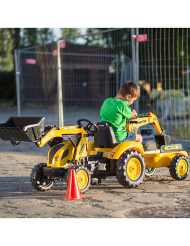 FALK Traktor na Pedały Koparka KOMATSU Łyżka + Przyczepa od 2 lat