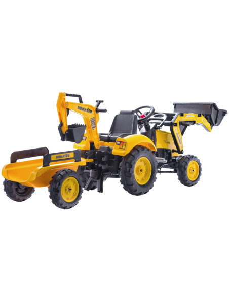 FALK Traktor na Pedały Koparka KOMATSU Łyżka + Przyczepa od 2 lat