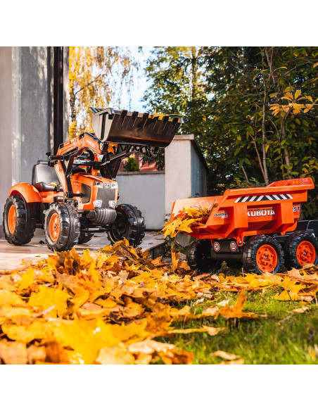 FALK Traktor z Przyczepą Maxi i Łyżką KUBOTA