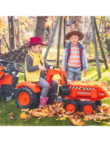 FALK Traktor z Przyczepą Maxi i Łyżką KUBOTA