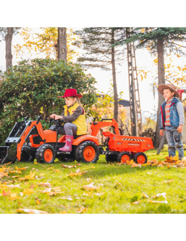 FALK Traktor z Przyczepą Maxi i Łyżką KUBOTA