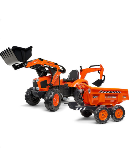FALK Traktor z Przyczepą Maxi i Łyżką KUBOTA