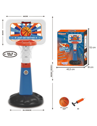 WOOPIE Zestaw Koszykówka Regulacja 99 - 125 cm + Piłka + Pompka