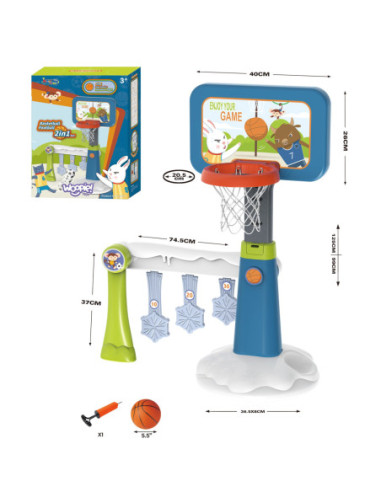 WOOPIE Zestaw 2w1 Koszykówka Bramka do Piłki Nożnej + Piłka + Pompka