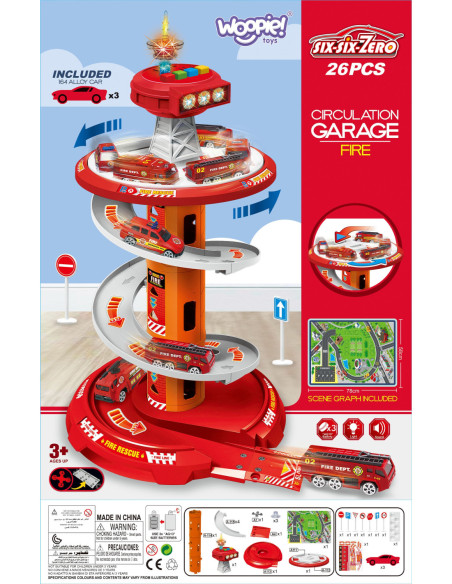 WOOPIE Tor Spirala Garaż dla Samochodzików 3 szt.