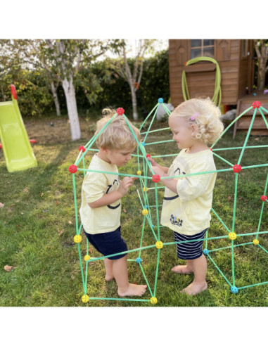 WOOPIE Zestaw Konstrukcyjny Duże Klocki Słomki Rurki 128 el.