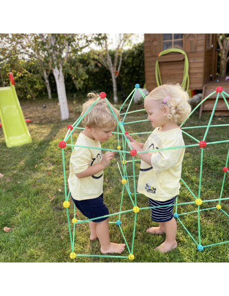 WOOPIE Zestaw Konstrukcyjny Duże Klocki Słomki Rurki 128 el.