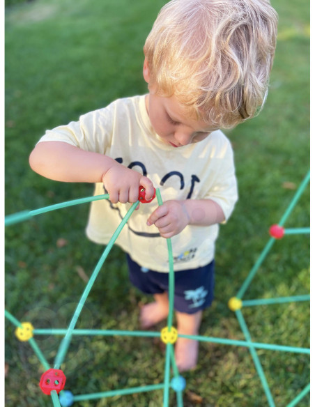 WOOPIE Zestaw Konstrukcyjny Duże Klocki Słomki Rurki 128 el.