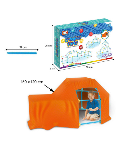 WOOPIE Zestaw Konstrukcyjny Duże Klocki Słomki Rurki 128 el.