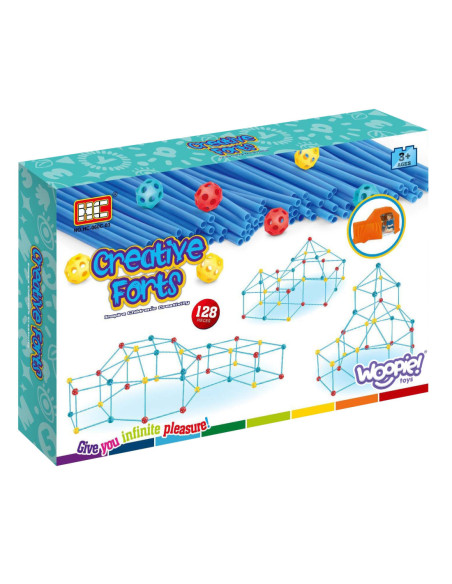 WOOPIE Zestaw Konstrukcyjny Duże Klocki Słomki Rurki 128 el.