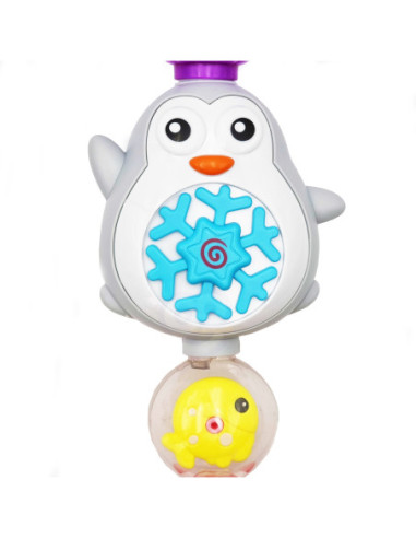 WOOPIE Pingwin Zabawka Wodna do Kąpieli Rybka Kołowrotek + Kubeczek Przelewowy