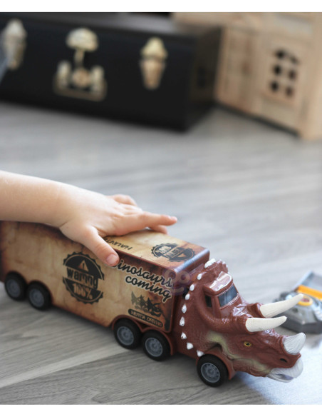 WOOPIE Cięzarówka Dinozaur z Wyrzutnią i Samochodzikami