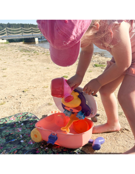 WOOPIE Zestaw do Piasku 3w1 Walizka Krówka + Zabawka Wodna