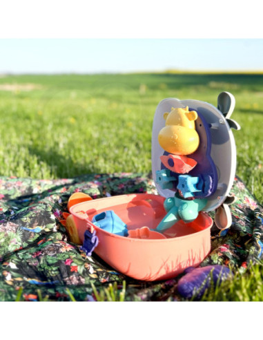 WOOPIE Zestaw do Piasku 3w1 Walizka Krówka + Zabawka Wodna