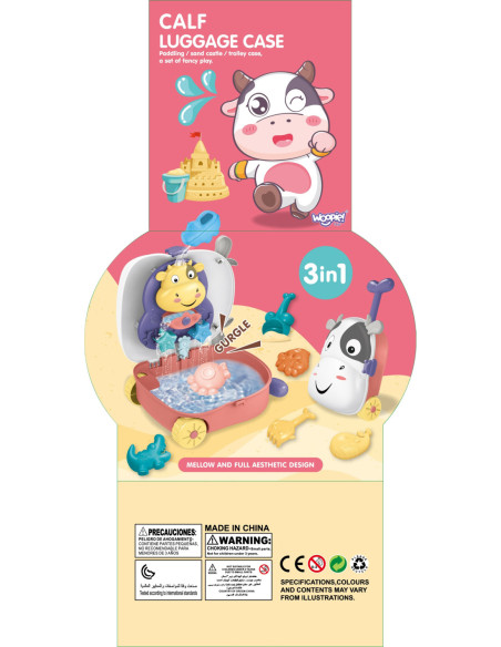 WOOPIE Zestaw do Piasku 3w1 Walizka Krówka + Zabawka Wodna