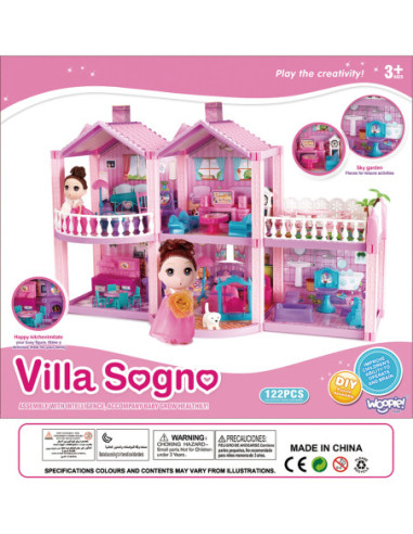 WOOPIE Domek dla Lalek Kucyków PONY FANTASY VILLA 120 el.