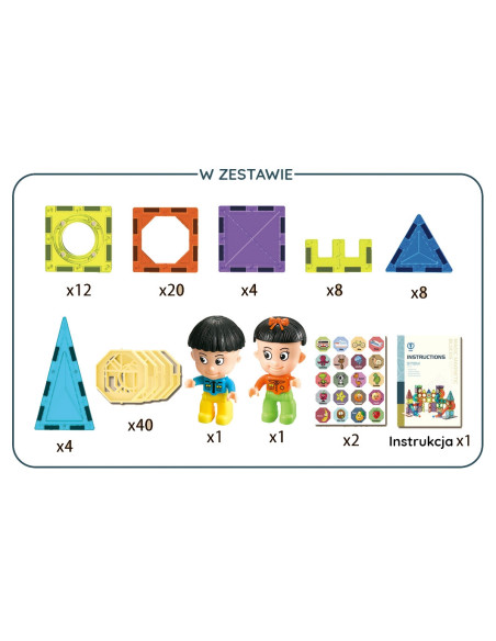 WOOPIE Klocki Magnetyczne Zamek 98 el.