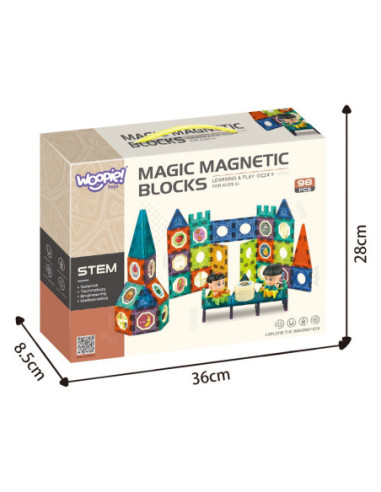 WOOPIE Klocki Magnetyczne Zamek 98 el.