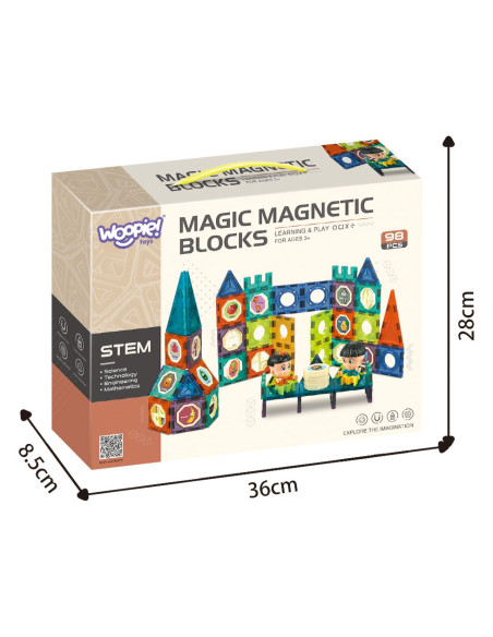 WOOPIE Klocki Magnetyczne Zamek 98 el.