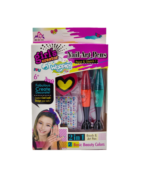 WOOPIE ART&FUN Zestaw do Malowania Paznokci dla Dzieci + 2 Lakiery
