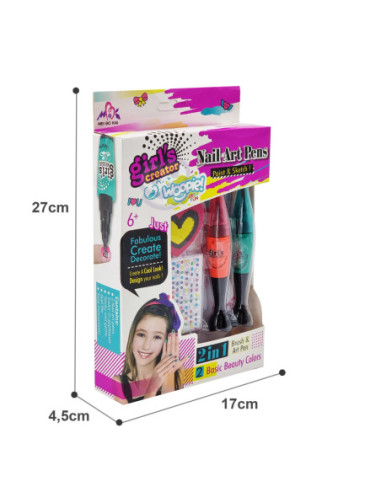 WOOPIE ART&FUN Zestaw do Malowania Paznokci dla Dzieci + 2 Lakiery