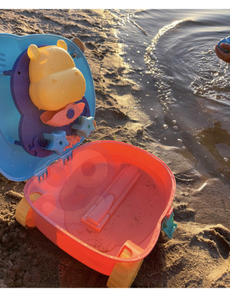 WOOPIE Zestaw do Piasku 3w1 Walizka Hipopotam + Zabawka Wodna