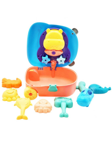 WOOPIE Zestaw do Piasku 3w1 Walizka Hipopotam + Zabawka Wodna