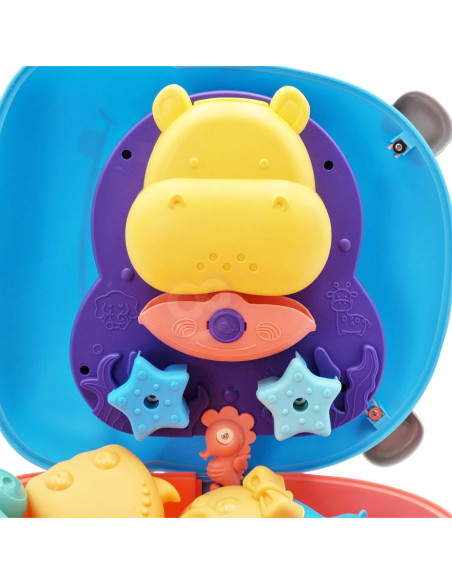 WOOPIE Zestaw do Piasku 3w1 Walizka Hipopotam + Zabawka Wodna