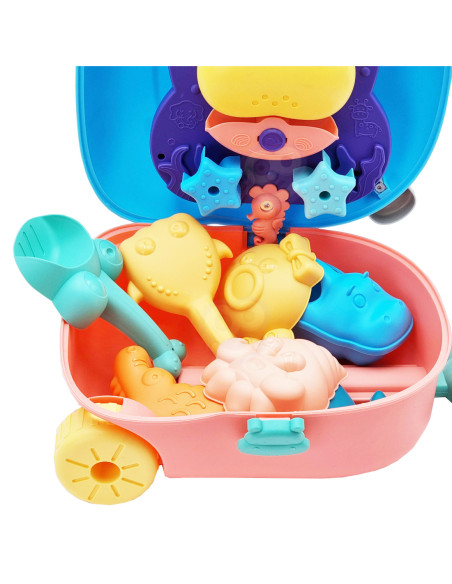 WOOPIE Zestaw do Piasku 3w1 Walizka Hipopotam + Zabawka Wodna