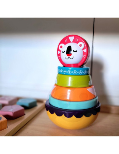 WOOPIE Zabawka Sensoryczna Układanka Piramidka dla Niemowląt 6 el.