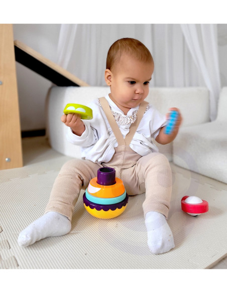 WOOPIE Zabawka Sensoryczna Układanka Piramidka dla Niemowląt 6 el.