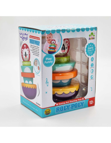 WOOPIE Zabawka Sensoryczna Układanka Piramidka dla Niemowląt 6 el.