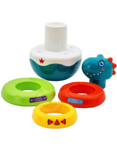 WOOPIE Zabawka Sensoryczna Dino Układanka Piramidka dla Niemowląt