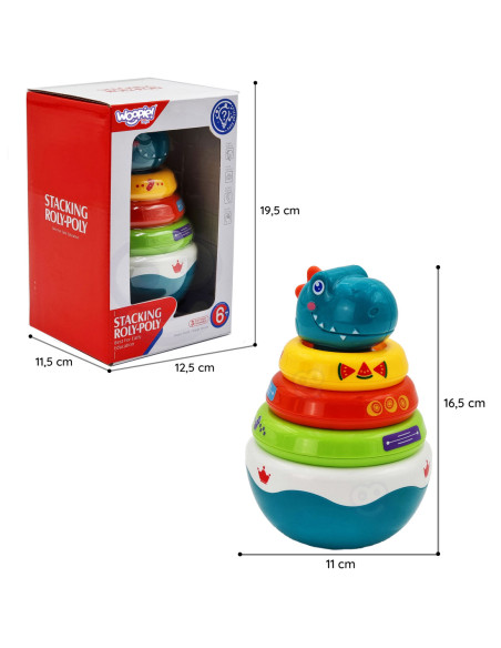 WOOPIE Zabawka Sensoryczna Dino Układanka Piramidka dla Niemowląt