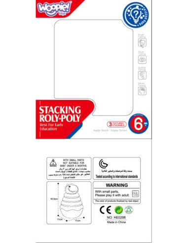 WOOPIE Zabawka Sensoryczna Dino Układanka Piramidka dla Niemowląt