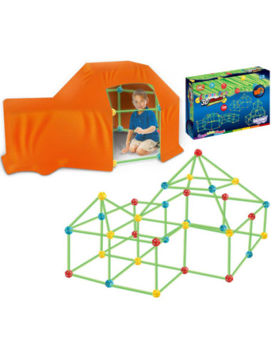 WOOPIE Duże Klocki Konstrukcyjne Słomki Rurki Świecące w Ciemności 128 el.