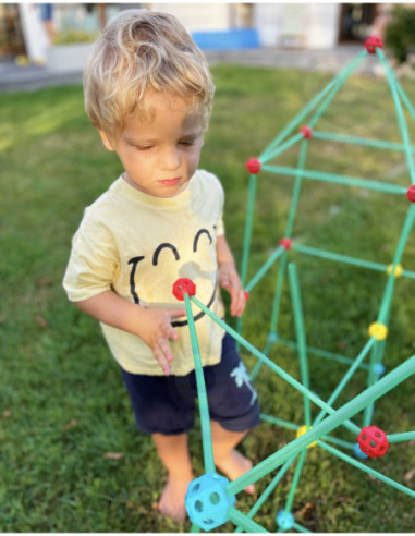 WOOPIE Duże Klocki Konstrukcyjne Słomki Rurki Świecące w Ciemności 128 el.