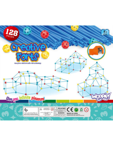 WOOPIE Duże Klocki Konstrukcyjne Słomki Rurki Świecące w Ciemności 128 el.