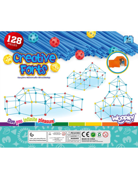 WOOPIE Duże Klocki Konstrukcyjne Słomki Rurki Świecące w Ciemności 128 el.