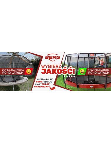 BERG  Trampolina Grand Champion InGround 350 Zielona+ Siatka Bezpieczeństwa Deluxe
